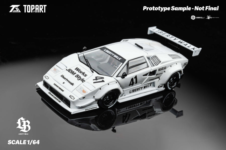 PRE-ORDER Top Art 1:64 LBWK Countach White #41