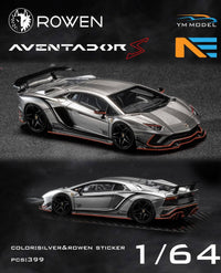 Thumbnail for YM Model Advanced 1:64 Rowen Lamborghini Aventador S Silver