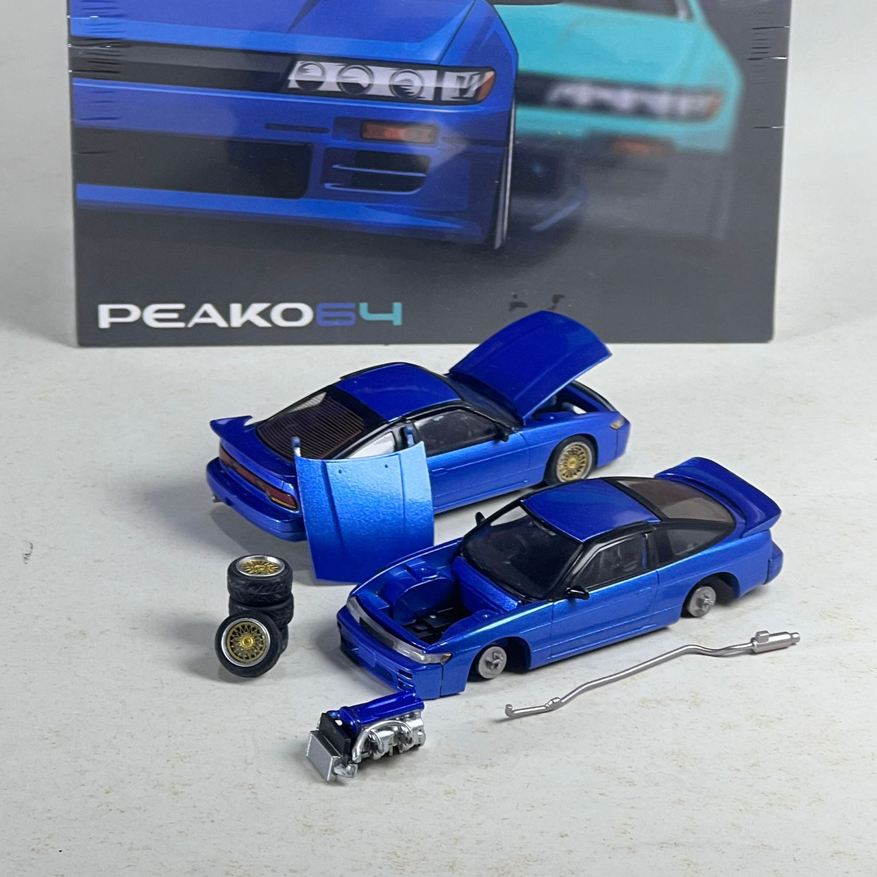 Peako 1:64 NIssan Silvia S13 Sileighty TMCS Event Special w/ Accesorries