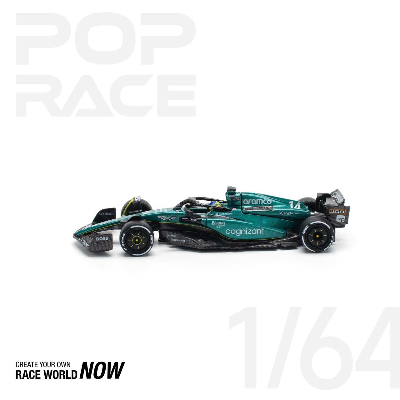 Pop Race 1:64 Aston Martin AMR23 F1 - #14 F. ALONSO