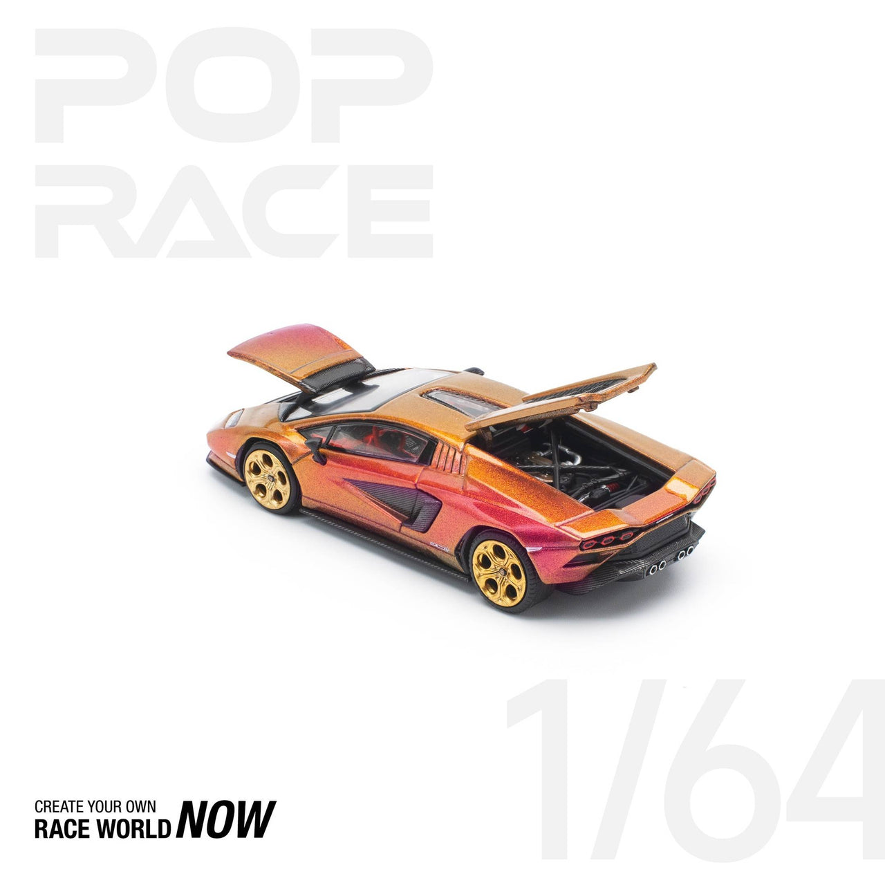 Pop Race 1:64 Lamborghini Countach LP 800-4 - BLU HAL