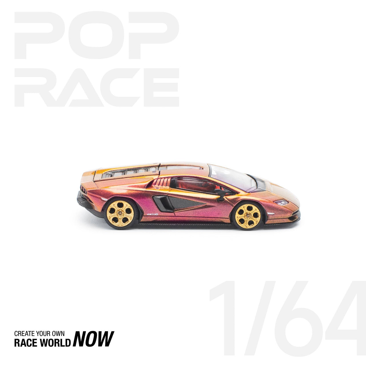 Pop Race 1:64 Lamborghini Countach LP 800-4 - BLU HAL