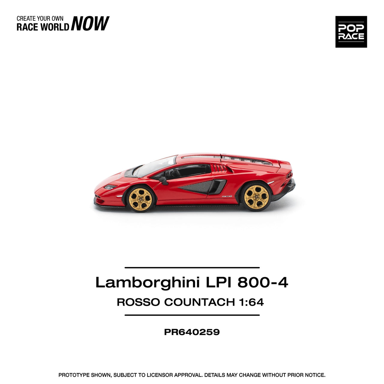 Pop Race 1:64 Lamborghini Countach LPI-800 - ROSSO