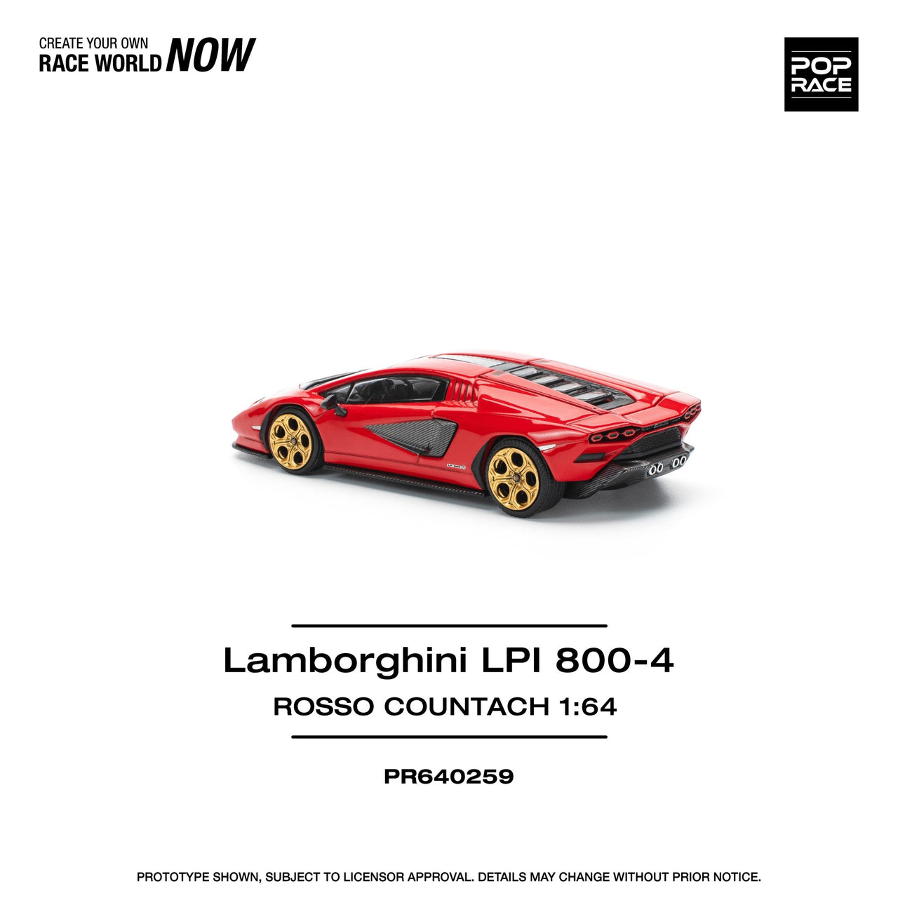 Pop Race 1:64 Lamborghini Countach LPI-800 - ROSSO