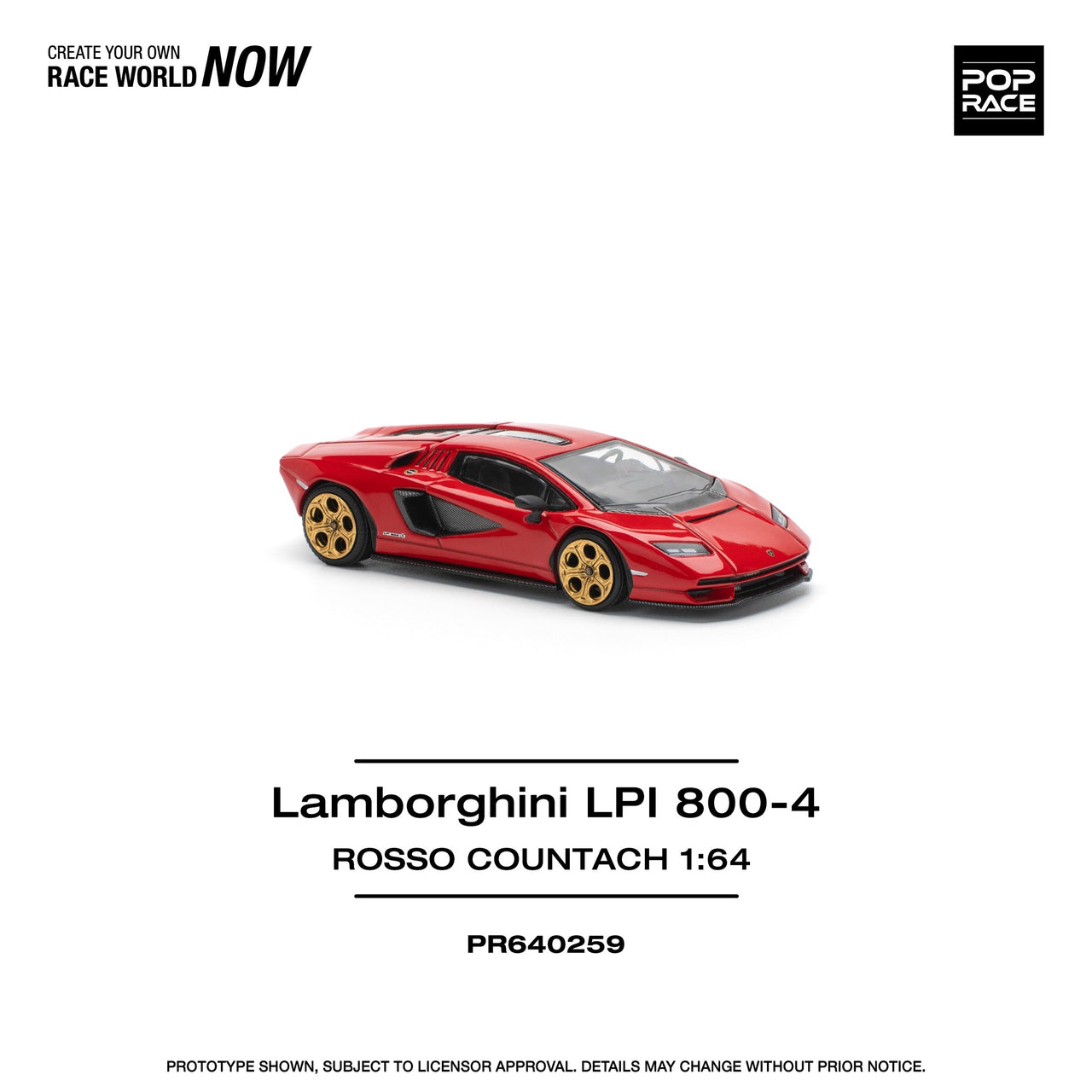 Pop Race 1:64 Lamborghini Countach LPI-800 - ROSSO