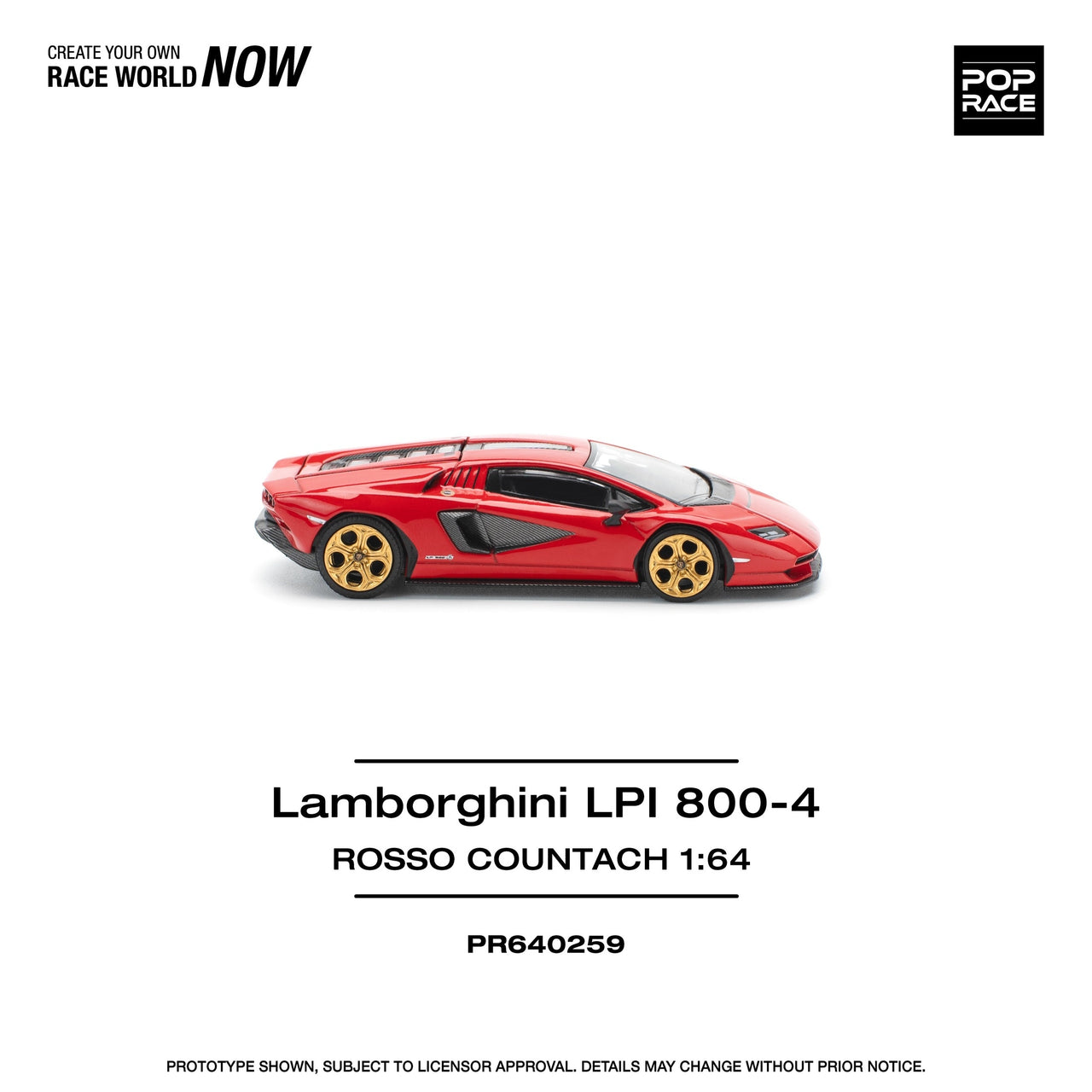 Pop Race 1:64 Lamborghini Countach LPI-800 - ROSSO