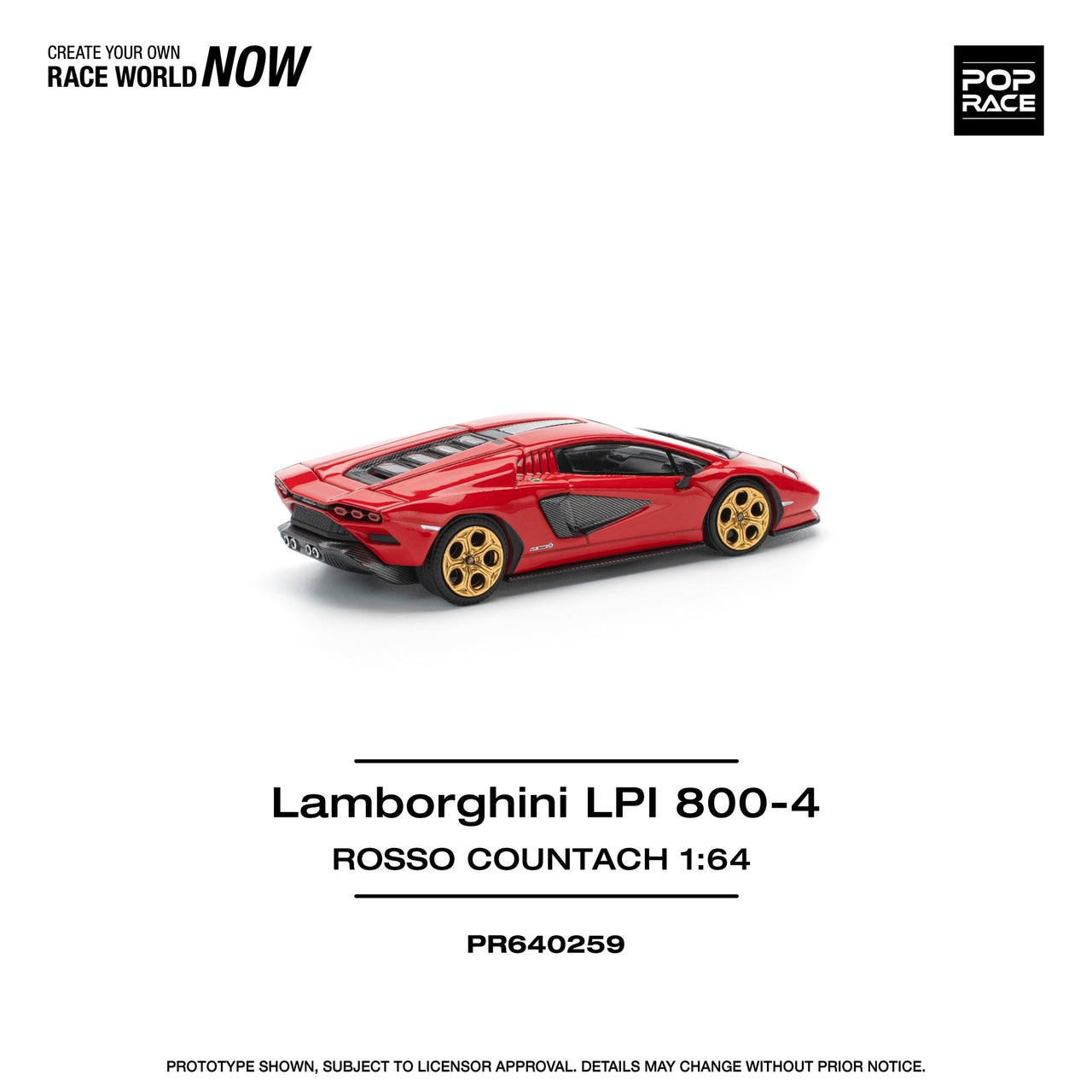 Pop Race 1:64 Lamborghini Countach LPI-800 - ROSSO
