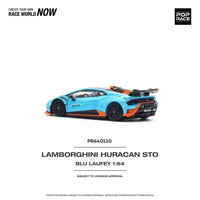 Thumbnail for Pop Race 1:64 Lamborghini Huracan STO Blu Laufey/Arancio Xanto