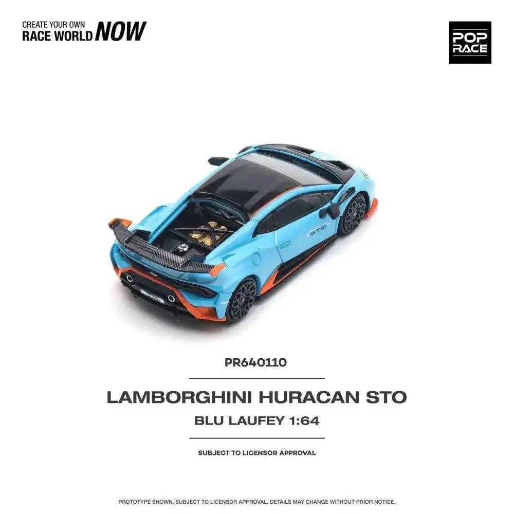 Pop Race 1:64 Lamborghini Huracan STO Blu Laufey/Arancio Xanto
