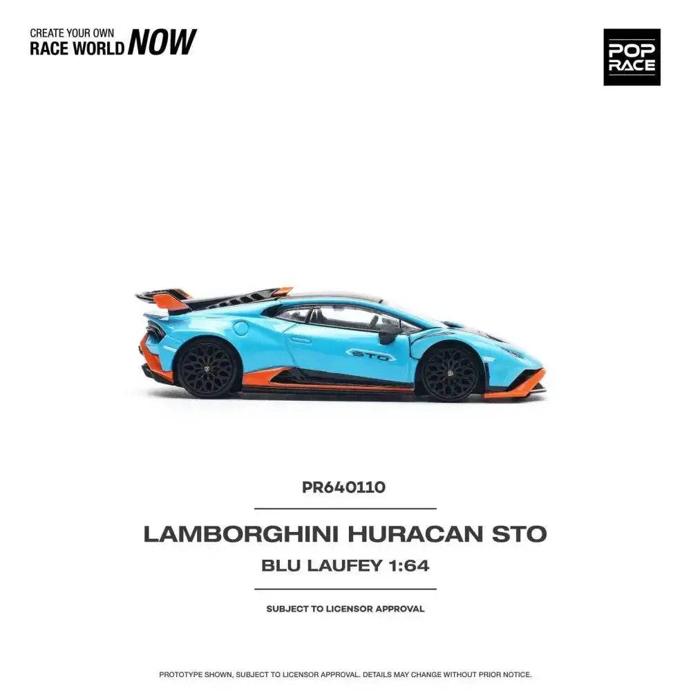 Pop Race 1:64 Lamborghini Huracan STO Blu Laufey/Arancio Xanto
