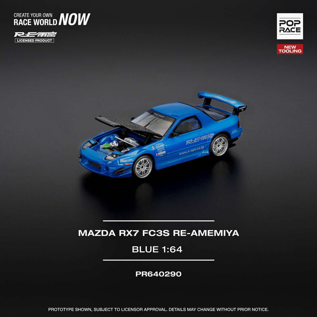 Pop Race 1:64 Mazda RX-7 (FC3S ) RE-AMEMIYA Blue – Little Luca's Toys