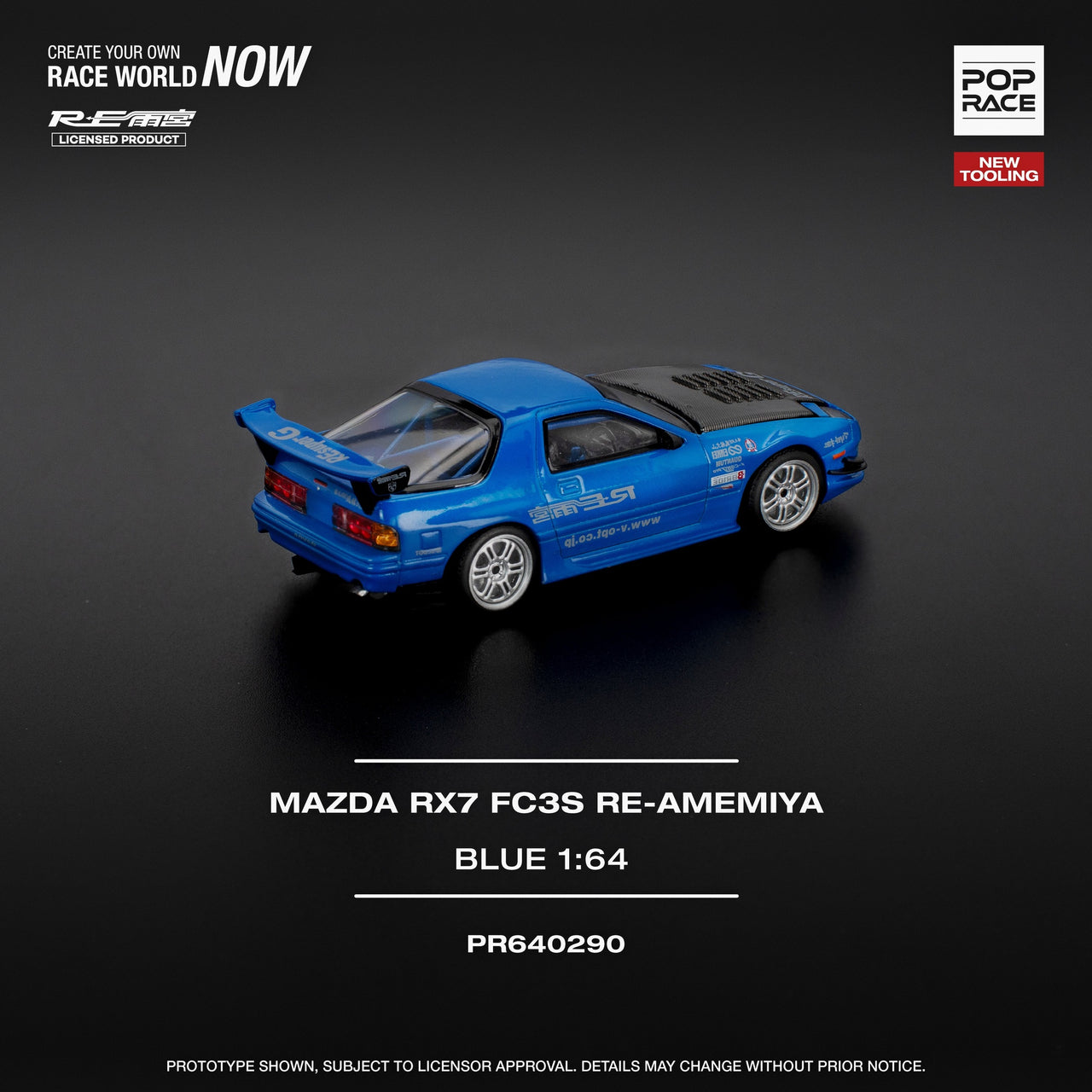 Pop Race 1:64 Mazda RX-7 FC3S RE-AMEMIYA Blue