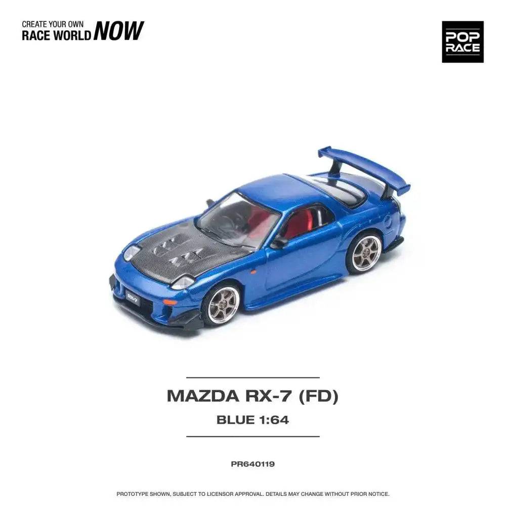 Pop Race 1:64 Mazda RX-7 FD3S RE-AMEMIYA Widebody Metallic Blue