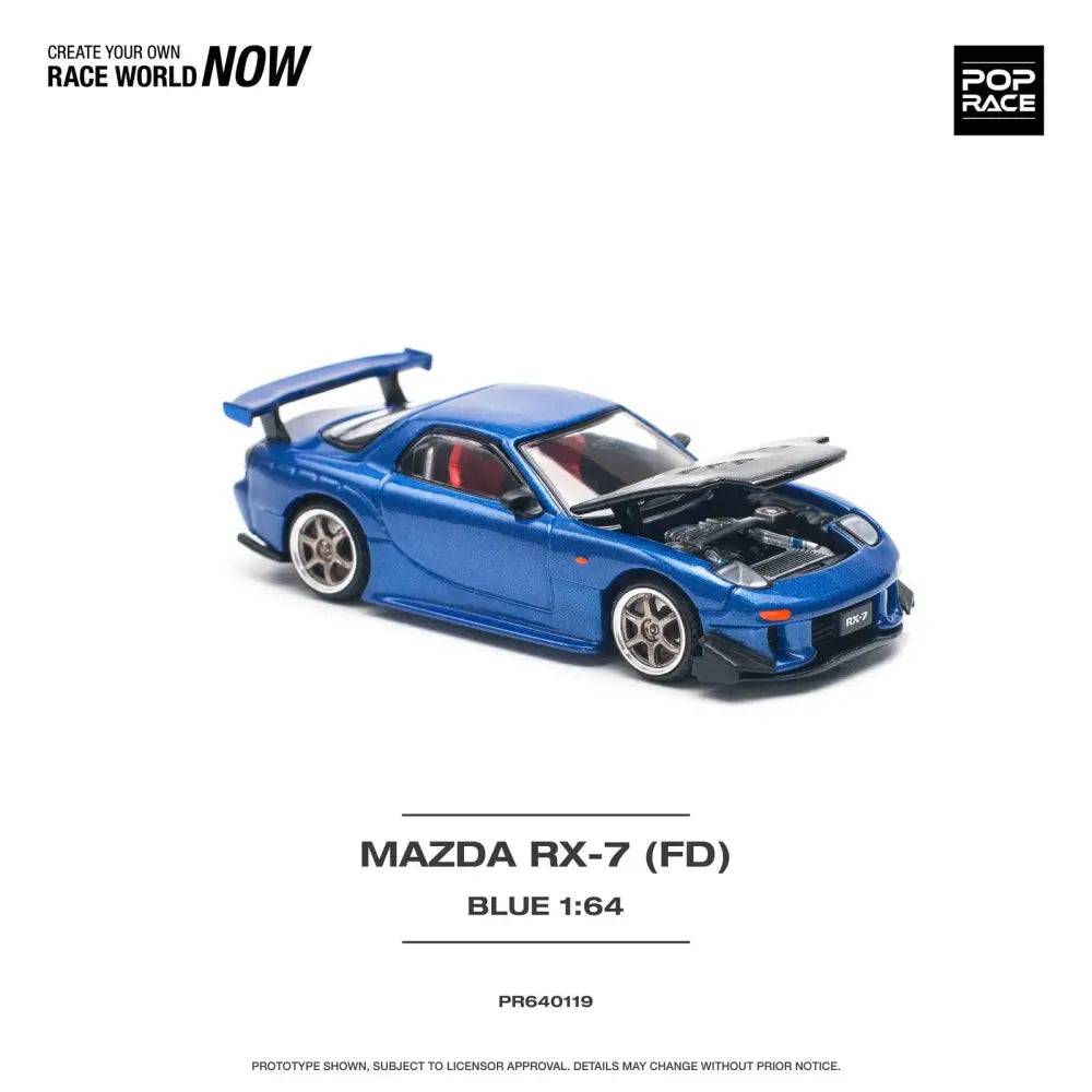 Pop Race 1:64 Mazda RX-7 FD3S RE-AMEMIYA Widebody Metallic Blue