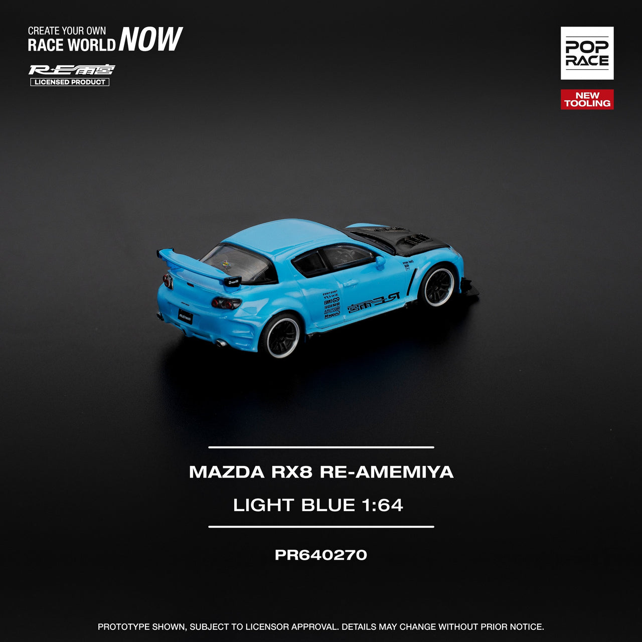 Pop Race 1:64 Mazda RX-8 RE-AMEMIYA Light Blue
