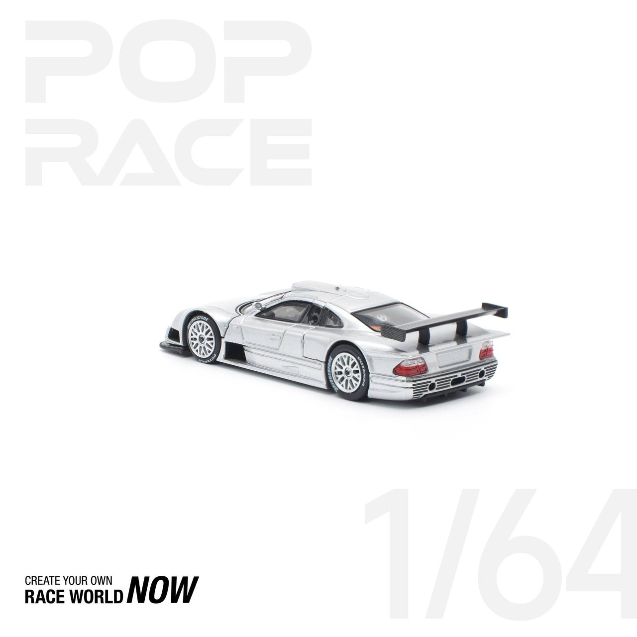Pop Race 1:64 Mercedes-Benz CLK AMG GTR SILVER