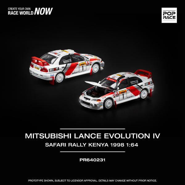 Pop Race 1:64 Mitsubishi Evolution IV - SAFARI RALLY KENYA