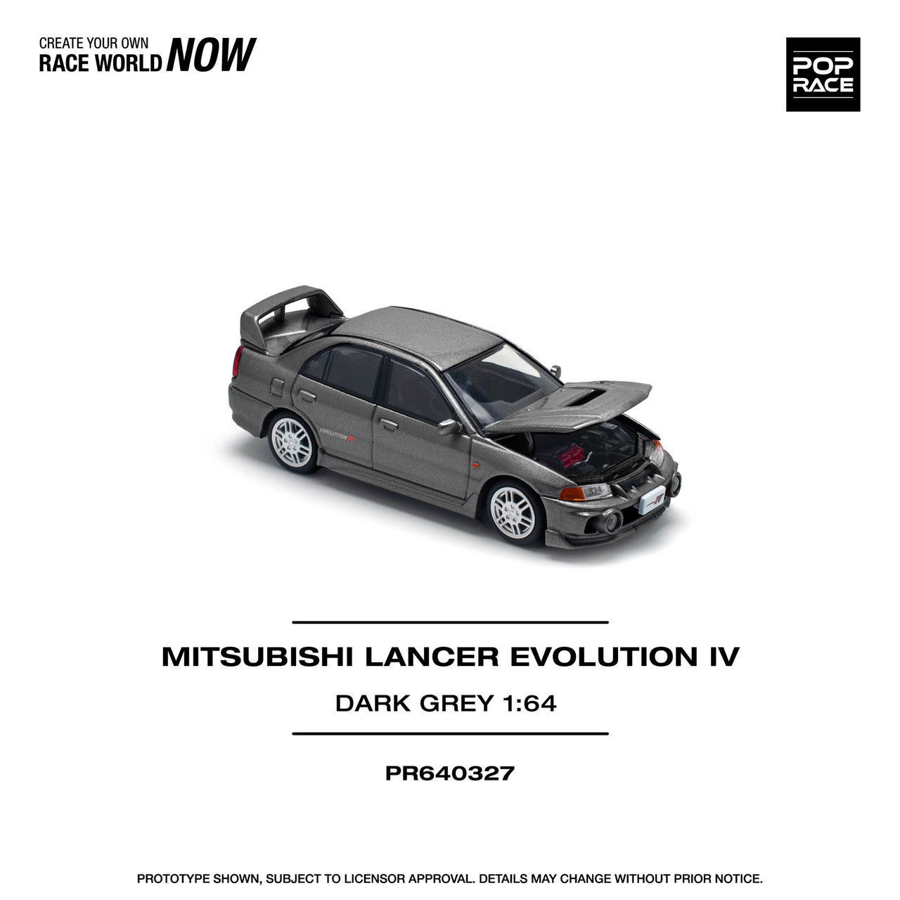 Pop Race 1:64 Mitsubishi Lancer Evolution IV DARK GREY