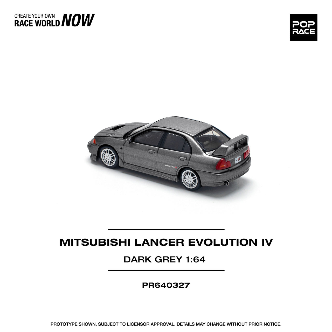 Pop Race 1:64 Mitsubishi Lancer Evolution IV DARK GREY