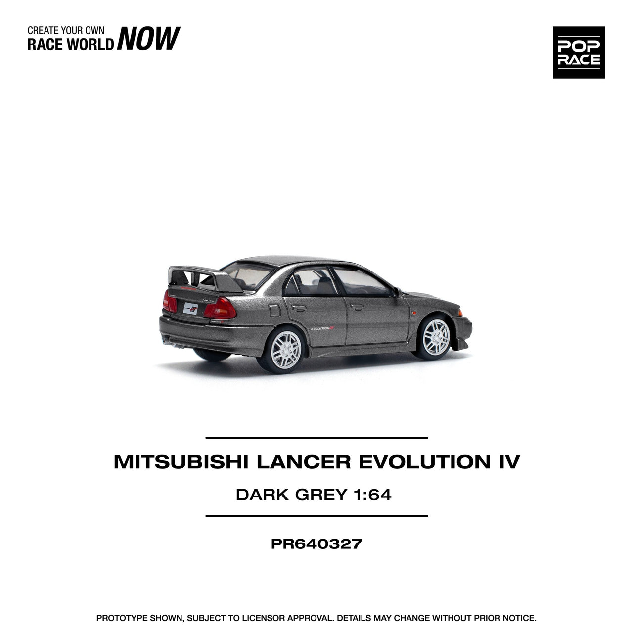 Pop Race 1:64 Mitsubishi Lancer Evolution IV DARK GREY