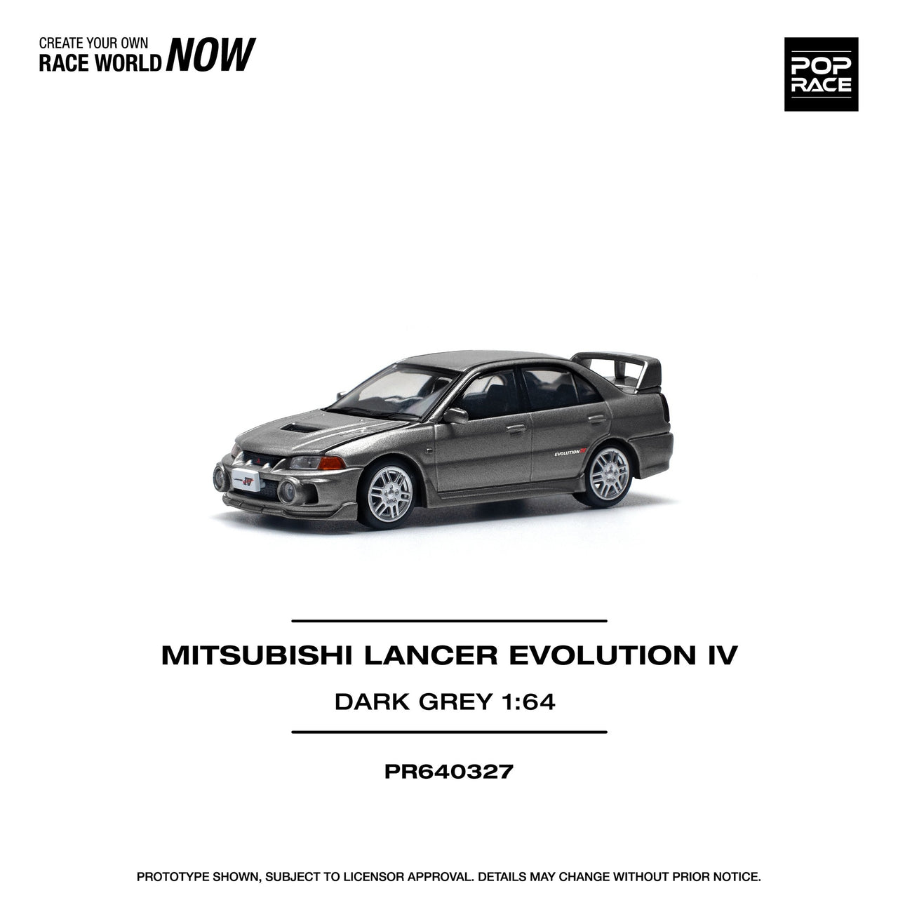 Pop Race 1:64 Mitsubishi Lancer Evolution IV DARK GREY