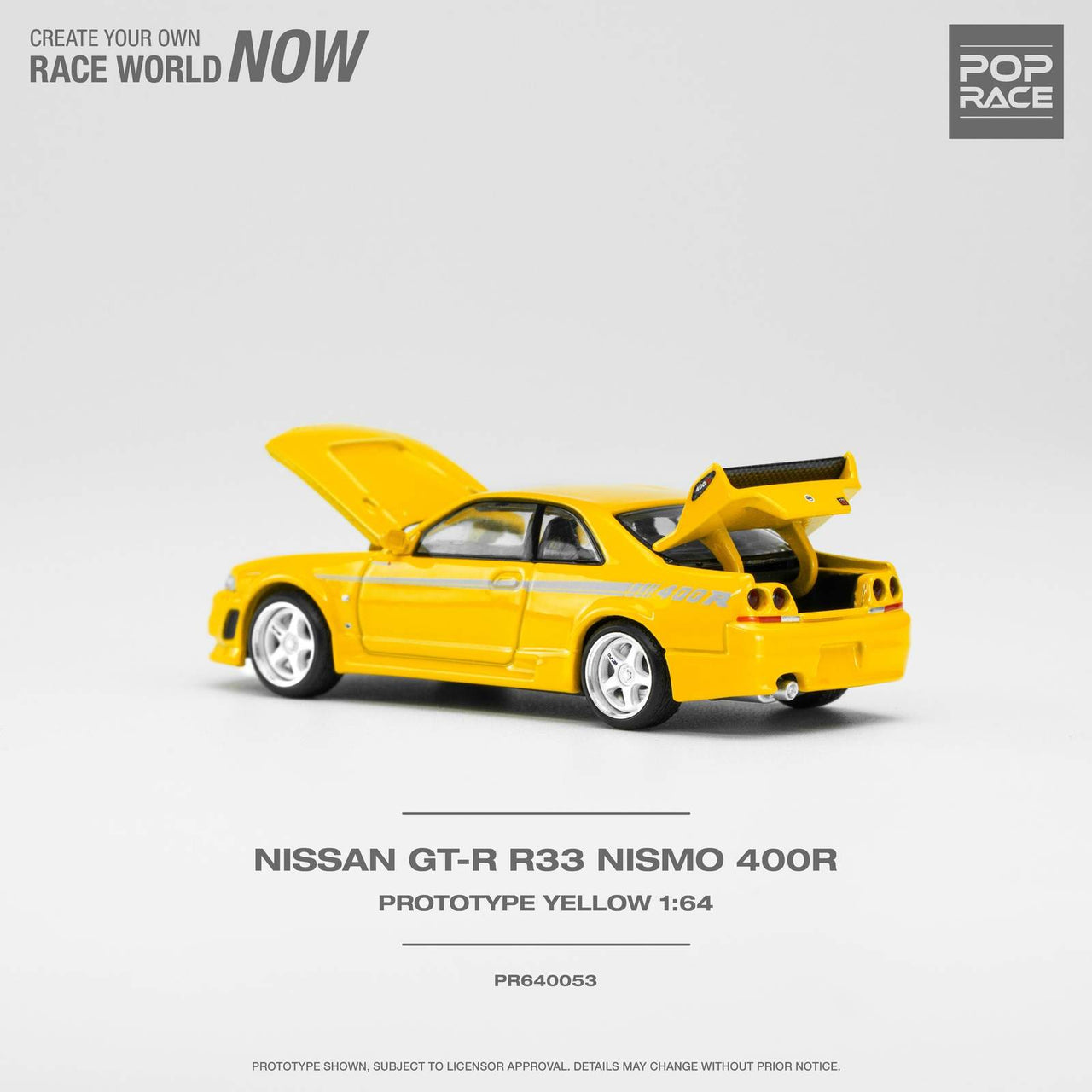 Pop Race 1:64 Nissan GT-R Nismo 400R Prototype Yellow