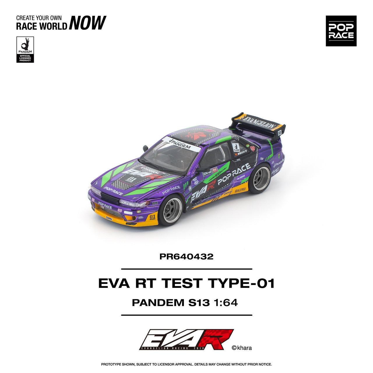 Pop Race 1:64 Nissan PANDEM S13 EVA RT TEST TYPE-01