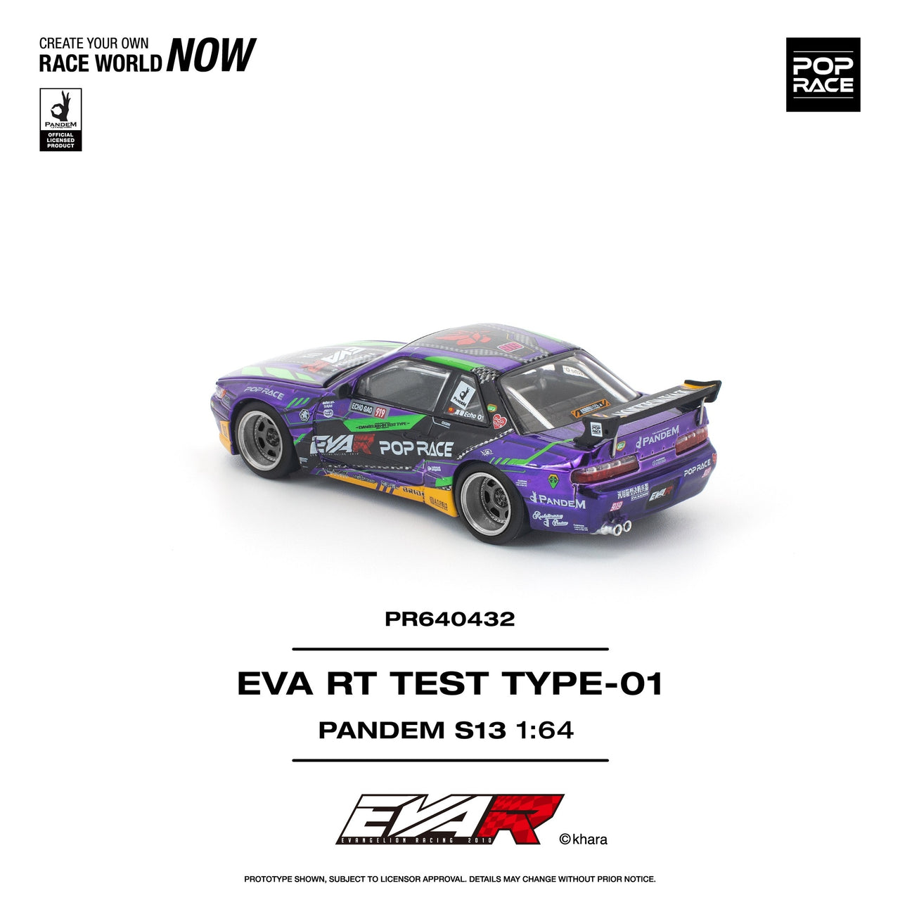 Pop Race 1:64 Nissan PANDEM S13 EVA RT TEST TYPE-01