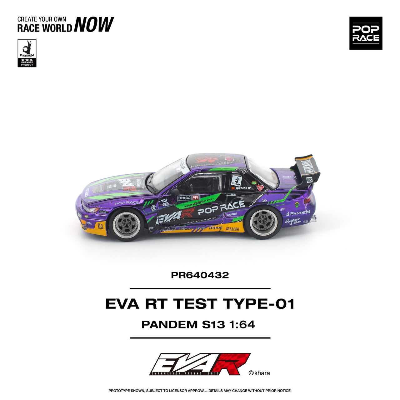 Pop Race 1:64 Nissan PANDEM S13 EVA RT TEST TYPE-01