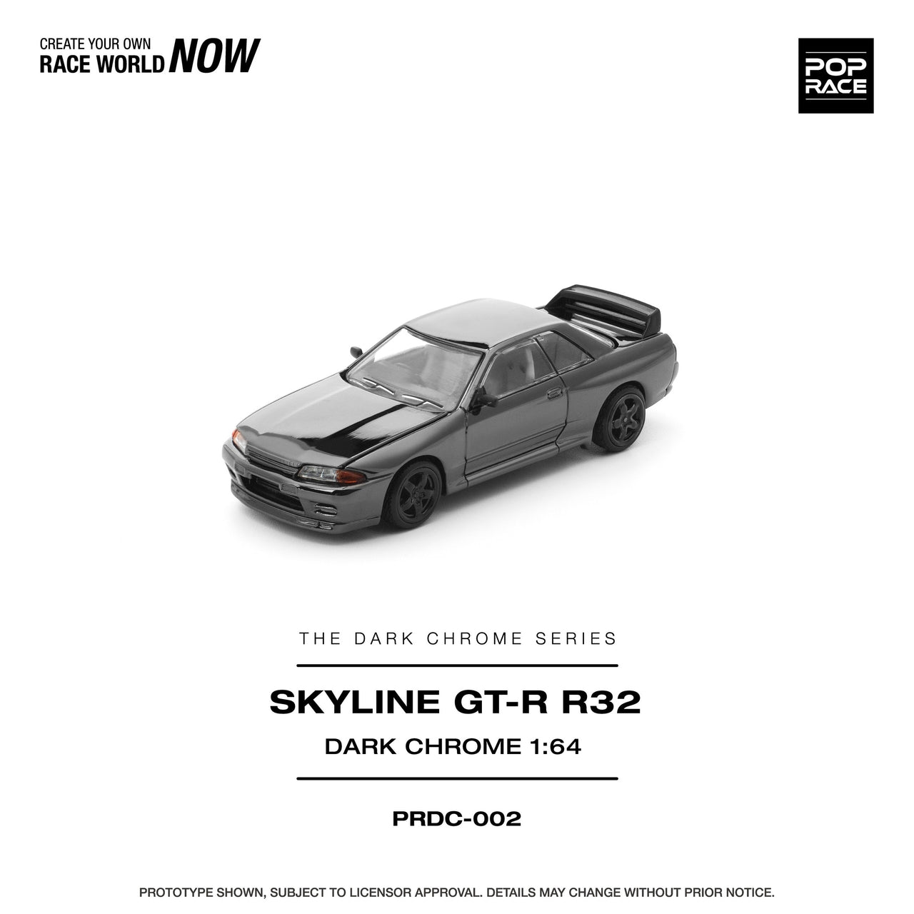Pop Race 1:64 Nissan R32 GTR DARK CHROME