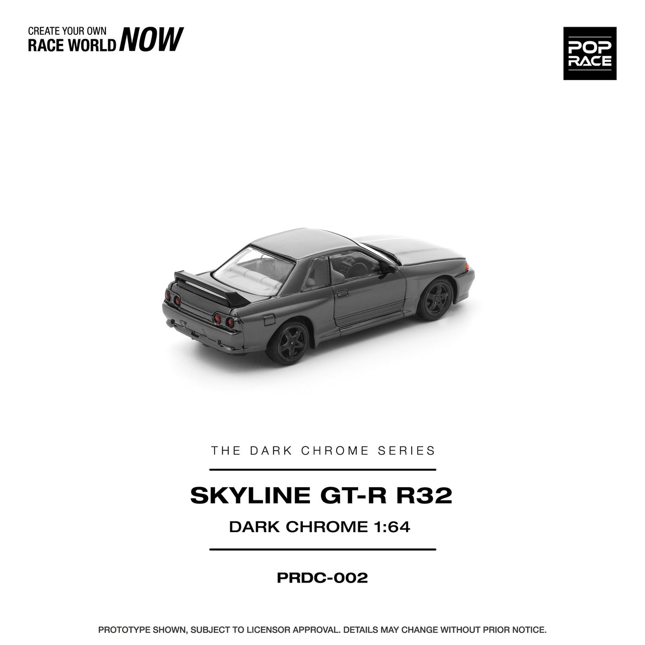 Pop Race 1:64 Nissan R32 GTR DARK CHROME