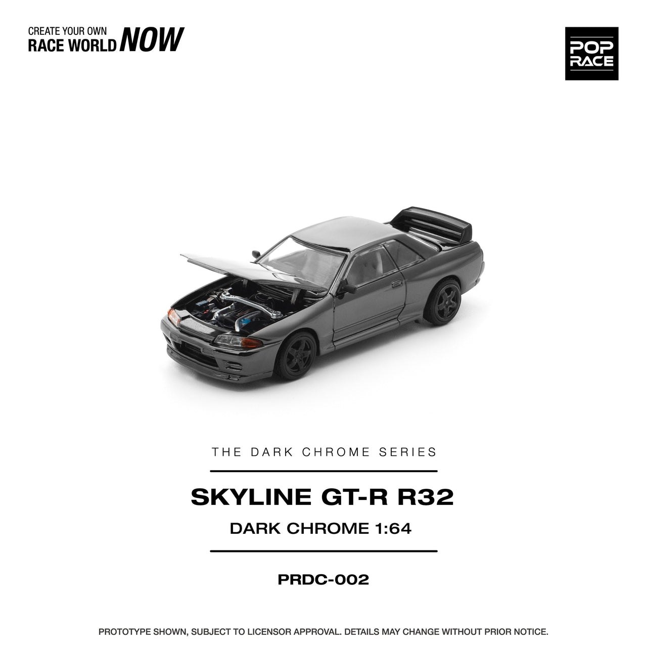Pop Race 1:64 Nissan R32 GTR DARK CHROME