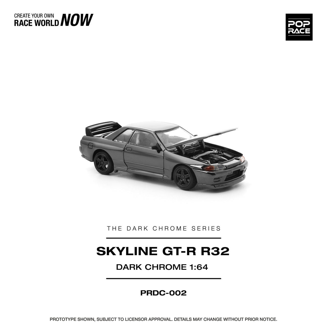 Pop Race 1:64 Nissan R32 GTR DARK CHROME