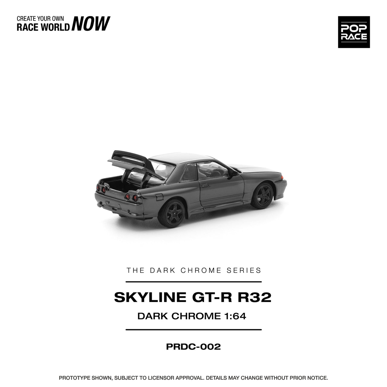 Pop Race 1:64 Nissan R32 GTR DARK CHROME