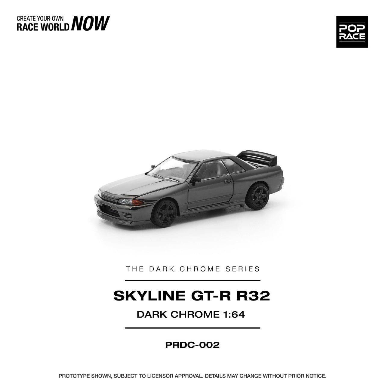 Pop Race 1:64 Nissan R32 GTR DARK CHROME