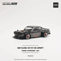 Thumbnail for Pop Race 1:64 Nissan Skyline GT-R V8 Drift Hakosuka DARK CHROME