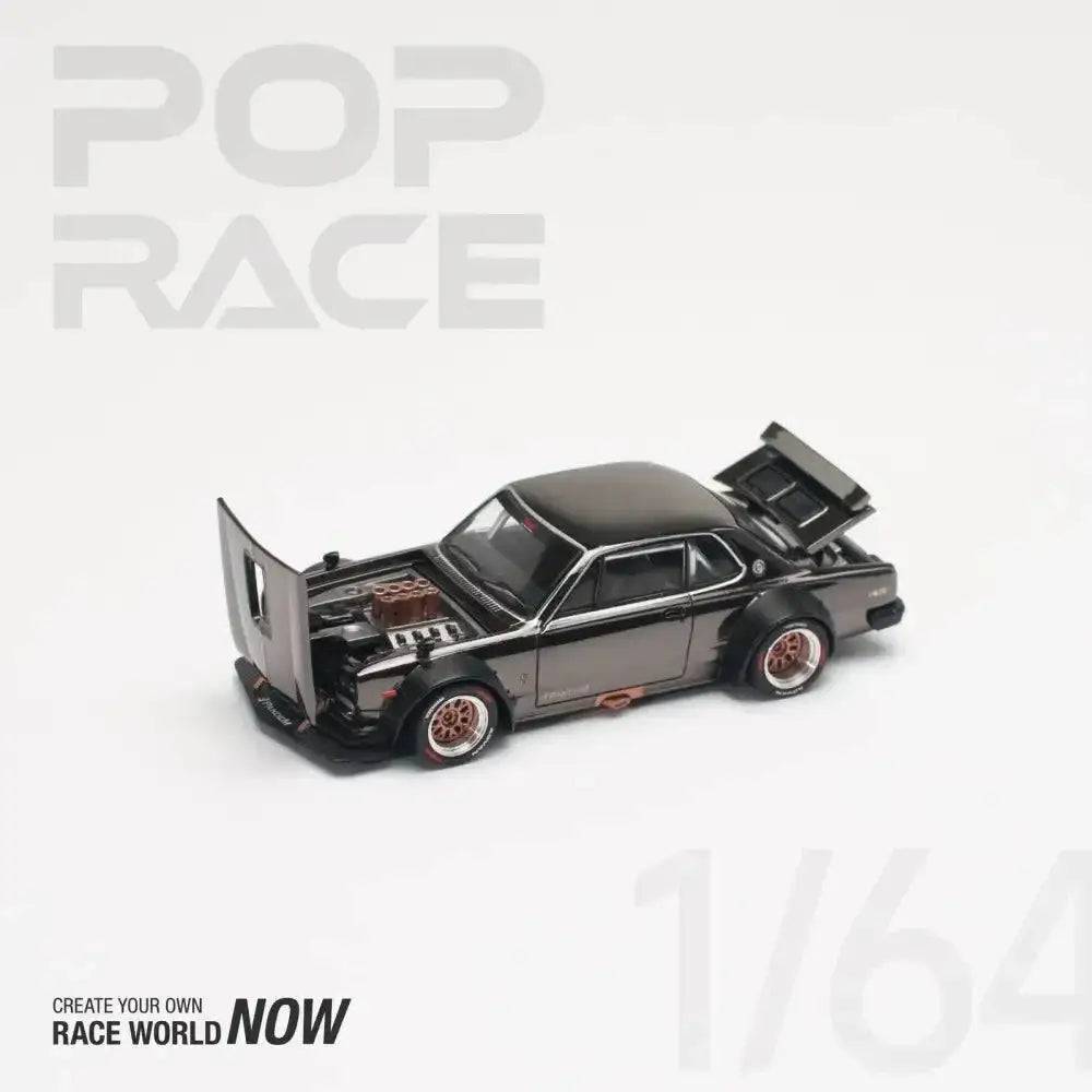 Pop Race 1:64 Nissan Skyline GT-R V8 Drift Hakosuka DARK CHROME