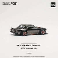 Thumbnail for Pop Race 1:64 Nissan Skyline GT-R V8 Drift Hakosuka DARK CHROME