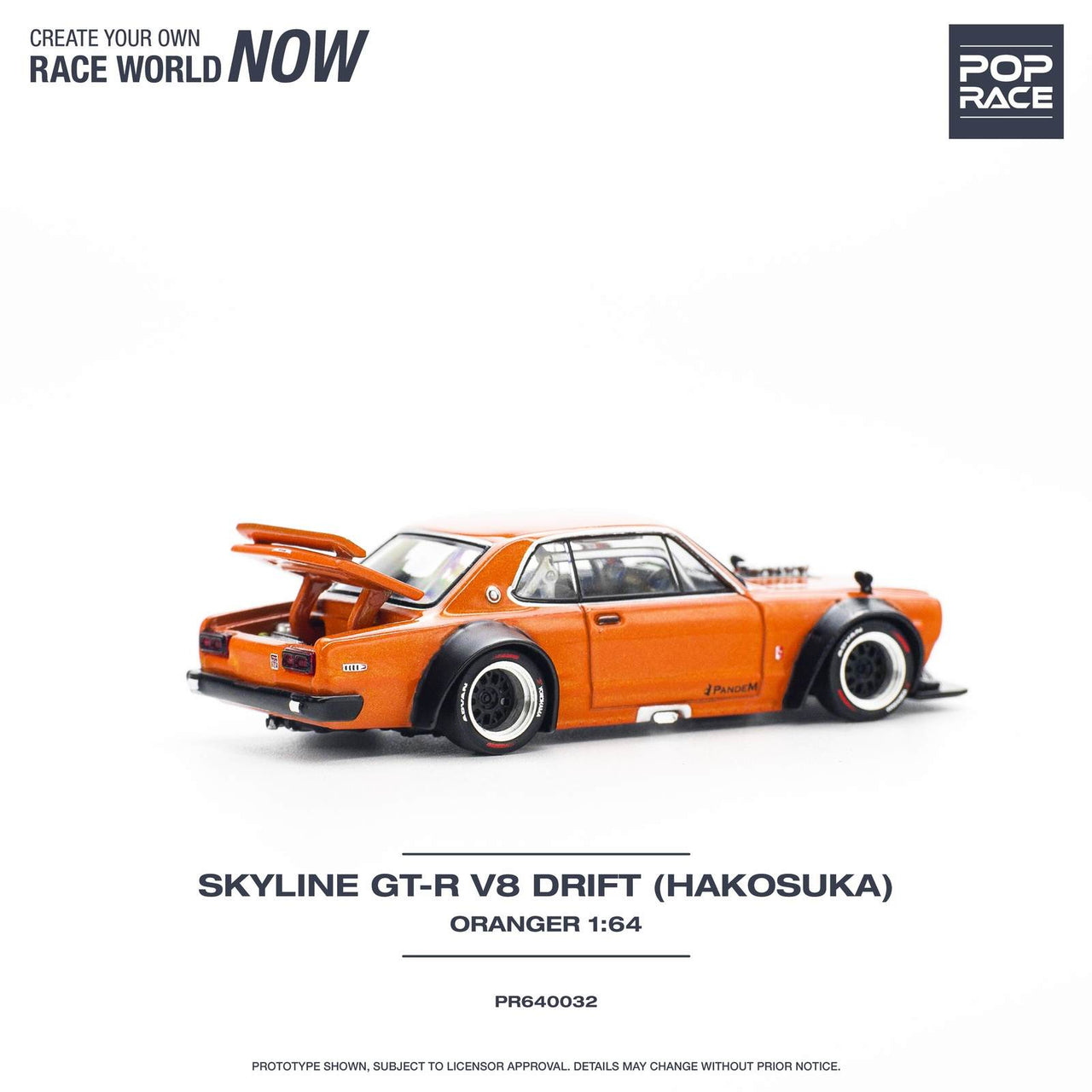 Pop Race 1:64 Nissan Skyline GT-R V8 Drift Hakosuka