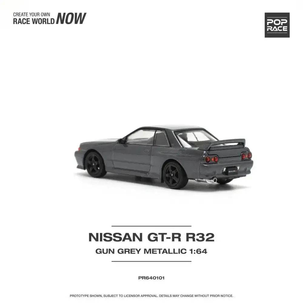 Pop Race 1:64 Nissan Skyline GT-R32 GUN GREY METALLIC