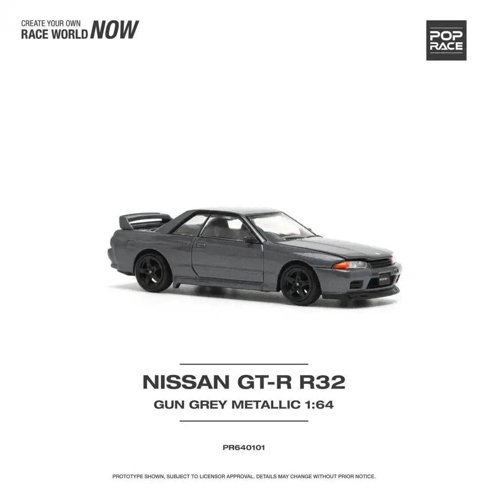 Pop Race 1:64 Nissan Skyline GT-R32 GUN GREY METALLIC