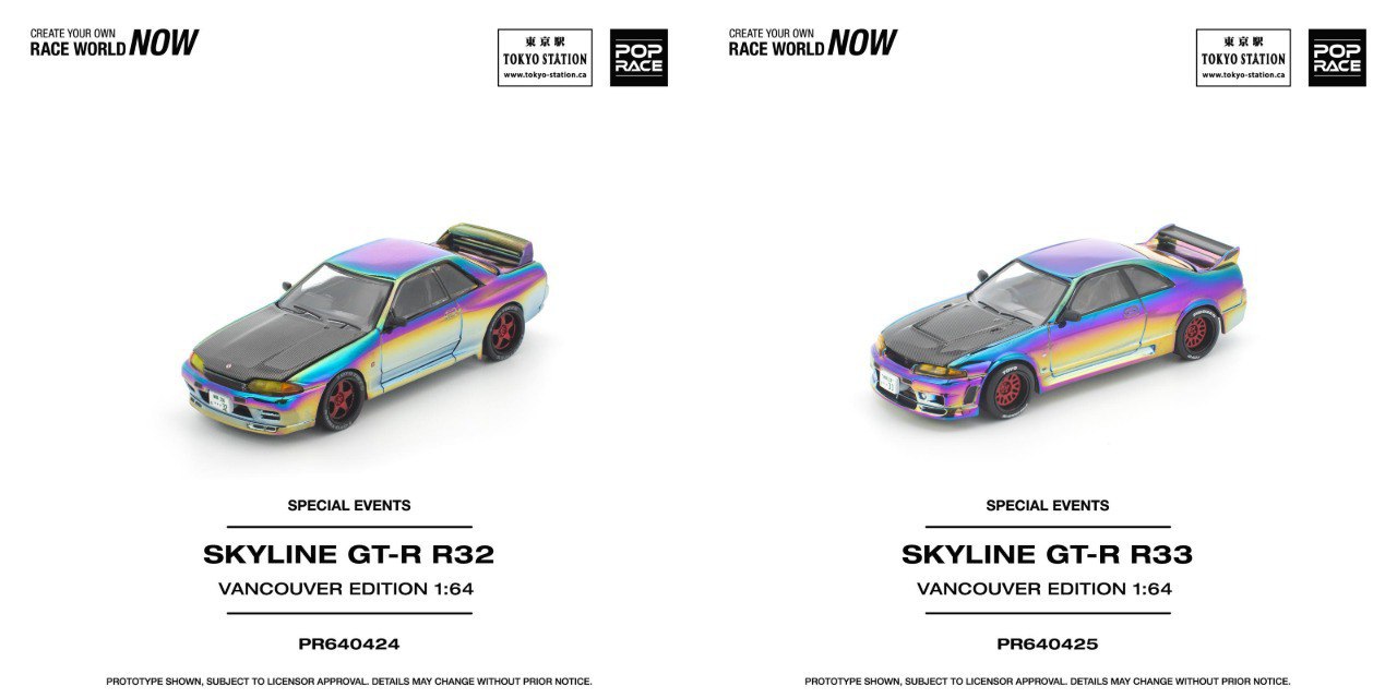 Pop Race 1:64 Nissan Skyline GTR Vancouver Edition Set