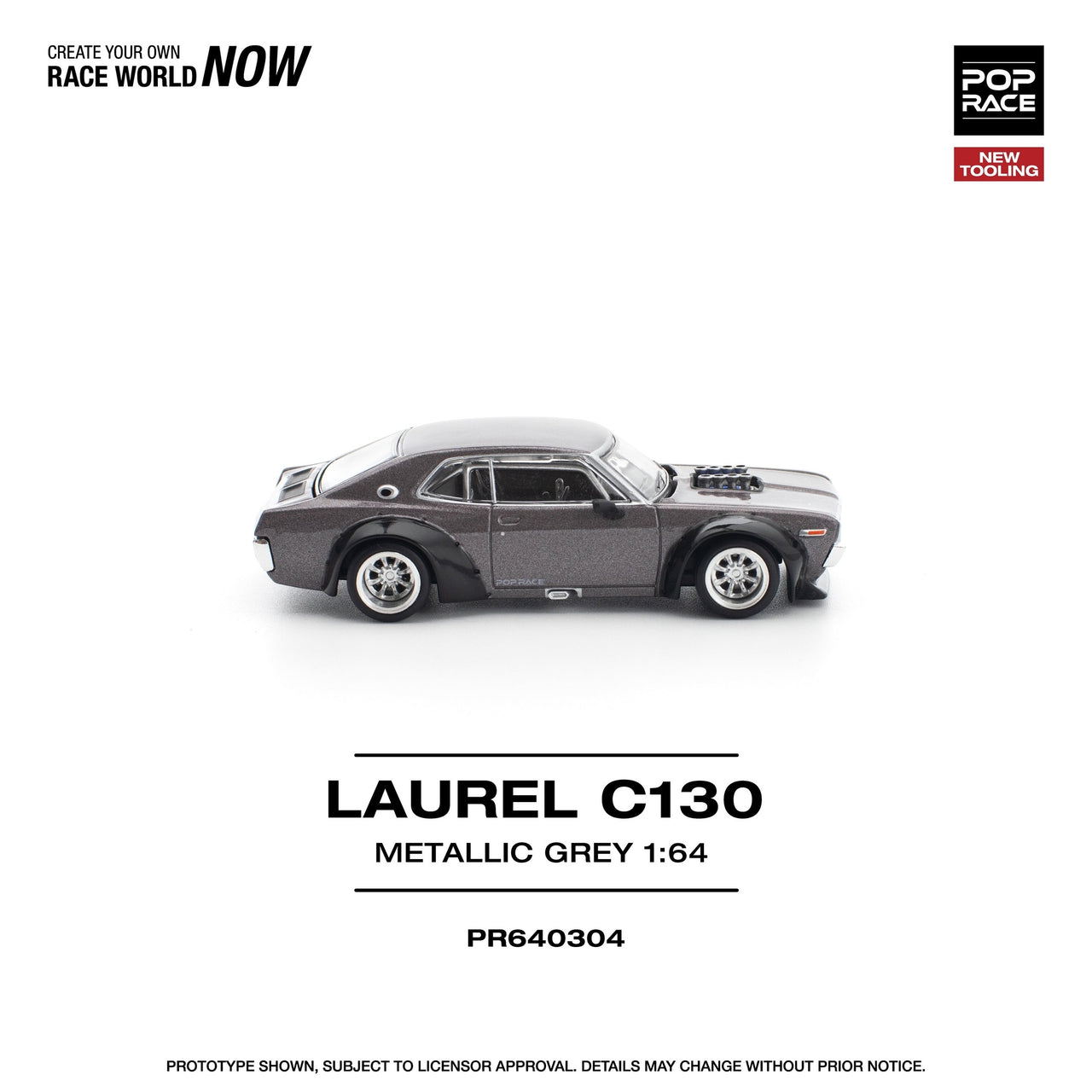 Pop Race 1:64 Nissan Skyline Laurel C130 Metallic Grey