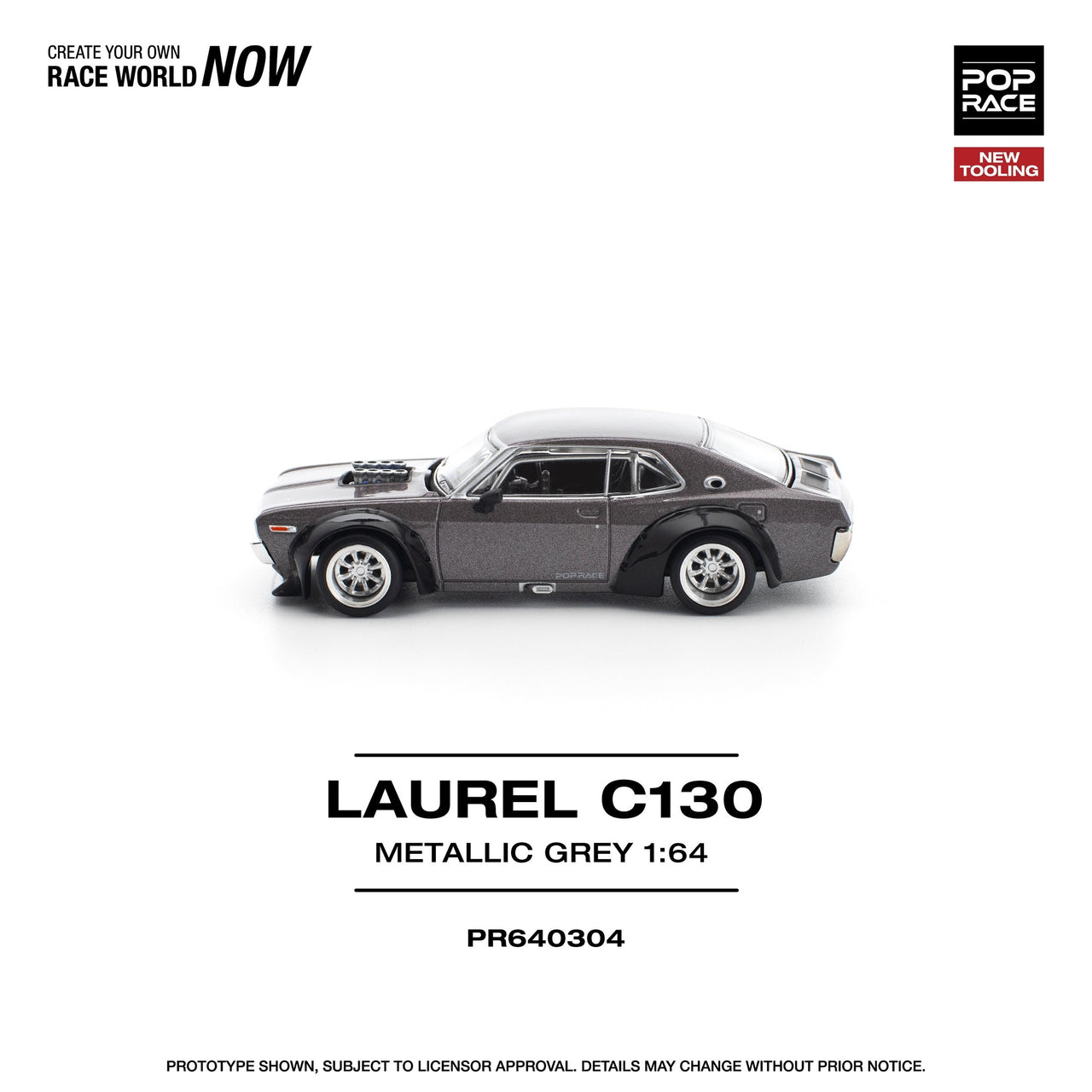 Pop Race 1:64 Nissan Skyline Laurel C130 Metallic Grey