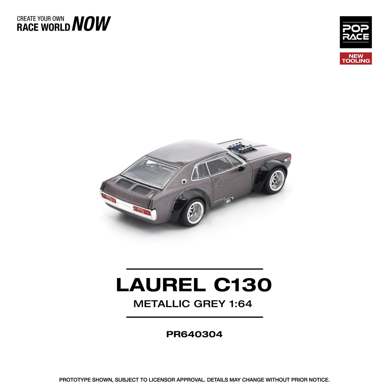Pop Race 1:64 Nissan Skyline Laurel C130 Metallic Grey