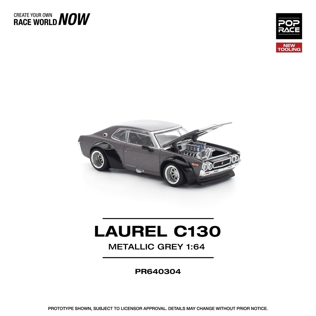 Pop Race 1:64 Nissan Skyline Laurel C130 Metallic Grey