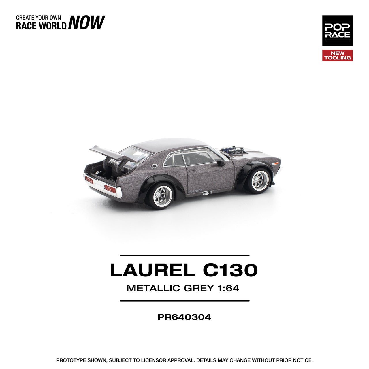 Pop Race 1:64 Nissan Skyline Laurel C130 Metallic Grey