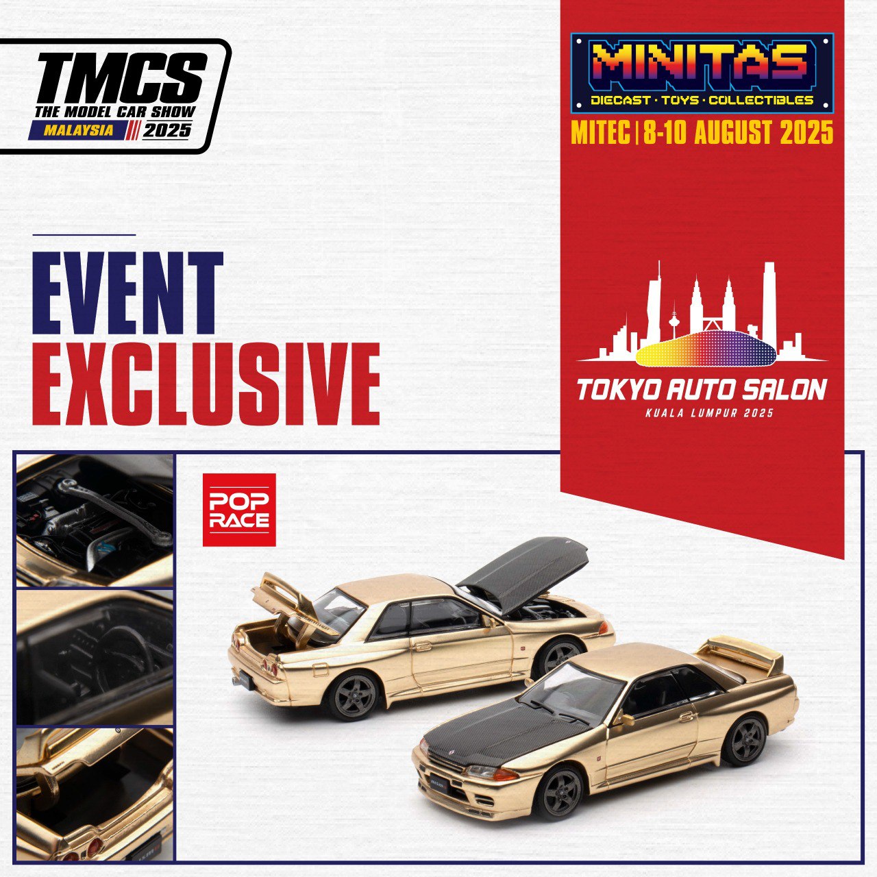 Pop Race 1:64 Nissan Skyline R32 GTR TMCS-TAS Event Exclusive