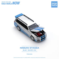 Thumbnail for Pop Race 1:64 Nissan Stagea Fast & Furious Blue/Silver