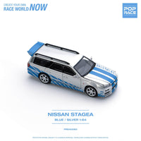 Thumbnail for Pop Race 1:64 Nissan Stagea Fast & Furious Blue/Silver